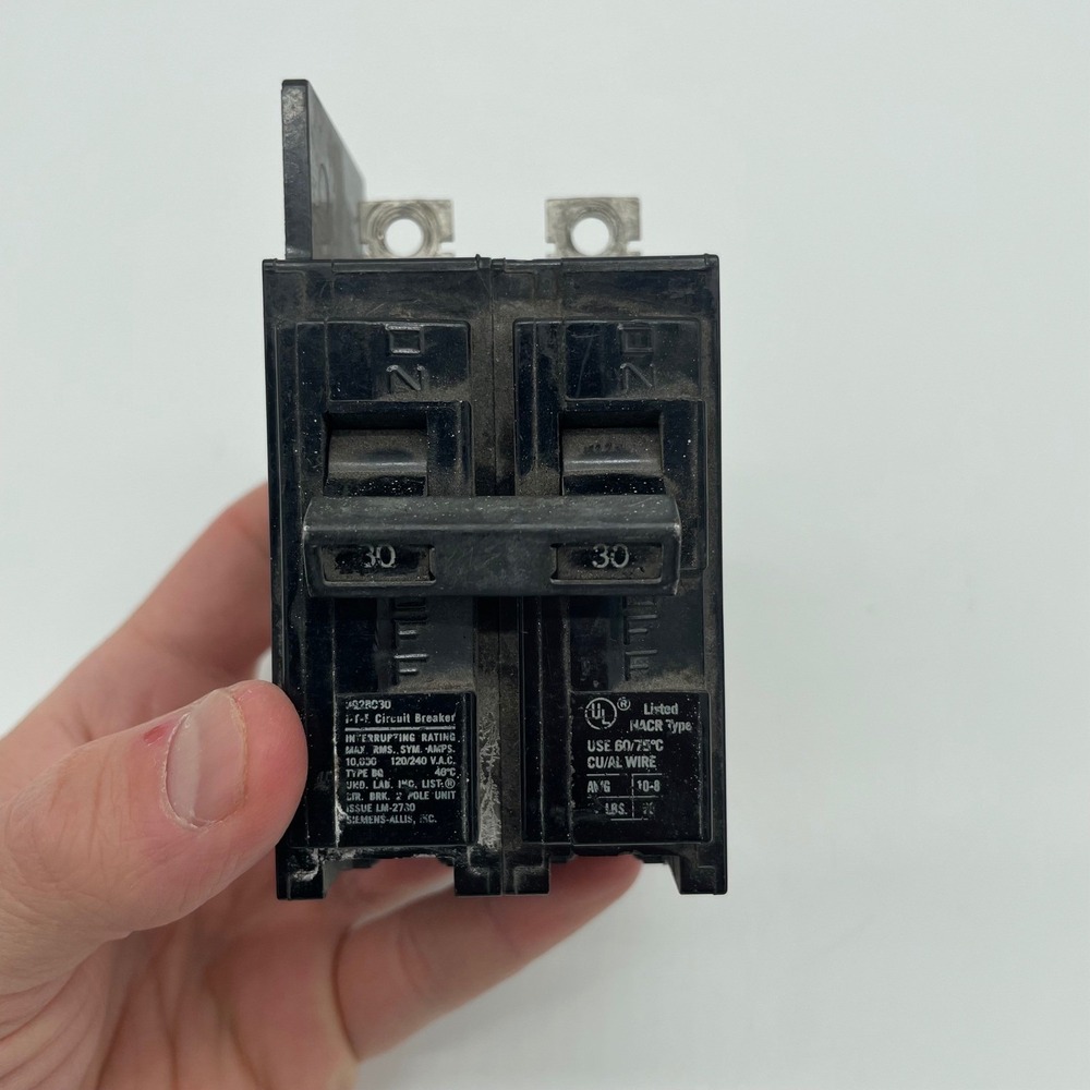Siemens BQ BQ2B030 2 Pole 30 Amp 240V Bolt-On Circuit Breaker Black
